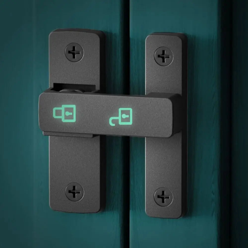 90°/180° Luminous Latch Indoor Metal Door Buckle Bathroom Door Lock Sliding Door Lock Wooden Door Burglar Barn Door Buckle