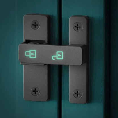 90°/180° Luminous Latch Indoor Metal Door Buckle Bathroom Door Lock Sliding Door Lock Wooden Door Burglar Barn Door Buckle