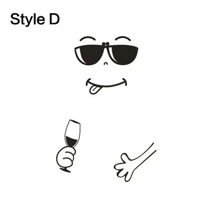 Cute Cartoon Refrigerator Stickers Removable Creative Wall Decor for Bedroom Living Room Smile Face Door Stickers