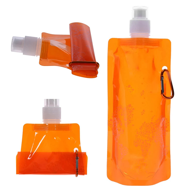 Foldable Silicone Soft Flask Water Bottle Ultralight Outdoors Traveling Sport Running Kettle Folding Water Bottle Water Bag