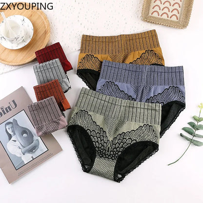 2PCS High Waist Hip Hugger Tummy Tucking Panties Seamless Plus Size Shapewear Panties Graphene Underwear Triangle Palazzo Pants