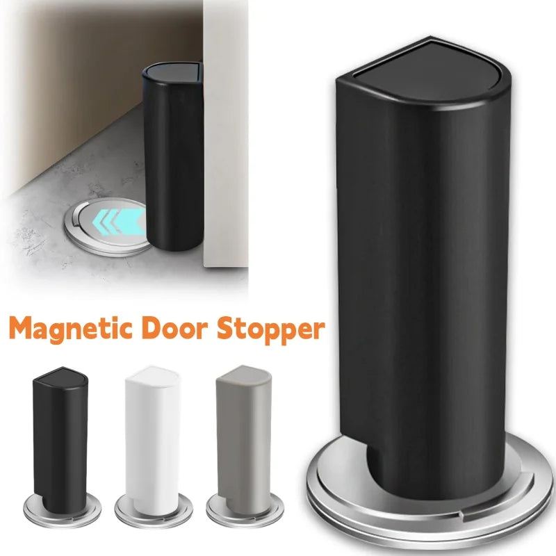 Magnetic Door Stoppers Stainless Steel Door Stops Mute Door Holder Keep Door Open No Drilling Door Stop Heavy Duty Door Suction