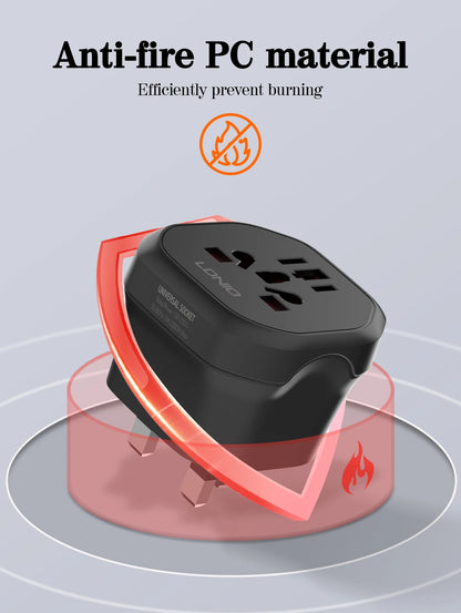 LDNIO Universal Travel Adapter EU Kr Plug Adaptor To Universal European To American Plug 48mm Converter For Travel Accessories