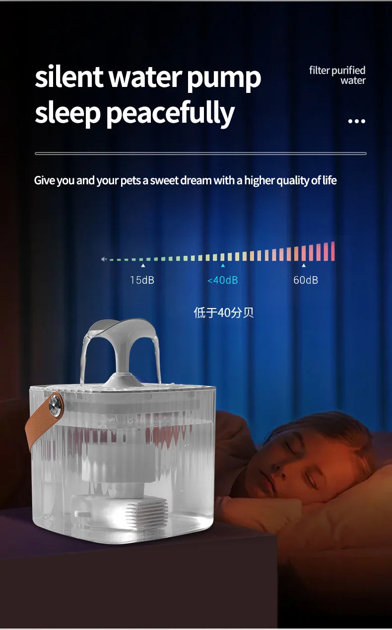 Pet Cat Water Fountain Automatic Dispenser for Pets Cat and Dog Drinking Basin Live Water Circulating Pet Water Feeder Portable