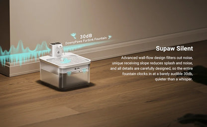 DownyPaws 2.5L Wireless Cat Water Fountain Battery Operated Automatic Pet Water Fountain with Motion Sensor Dog Water Dispenser