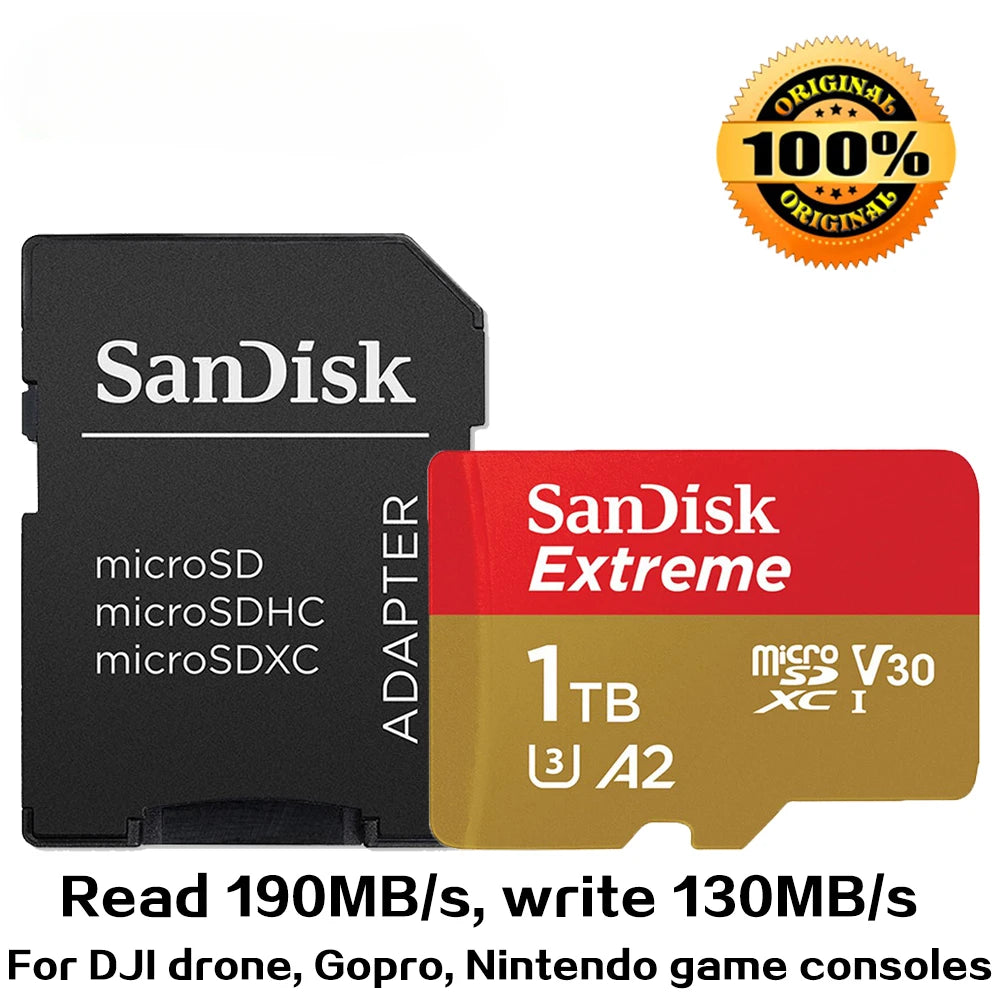 micro SD Memory In Card 4K Stick Reader In Memory A1 32 GB A2 128GB 256GB 512 GB 1TB Extreme Pro Micro 64 GB Class 10 U 3 Card