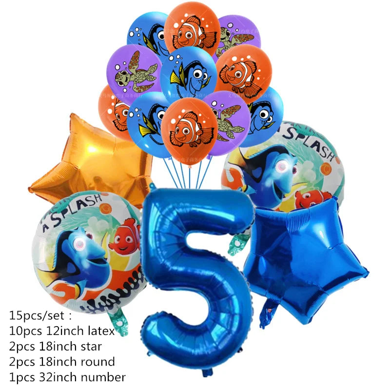 Finding Nemo Birthday Party Decoration Children Party Balloons Disposable Tableware Plates Napkins Cup Tablecloth Party Supplies