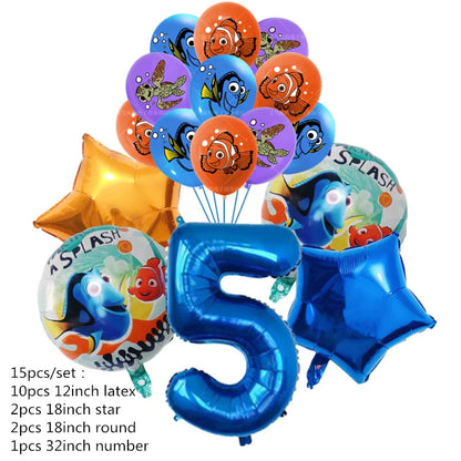 Finding Nemo Birthday Party Decoration Children Party Balloons Disposable Tableware Plates Napkins Cup Tablecloth Party Supplies