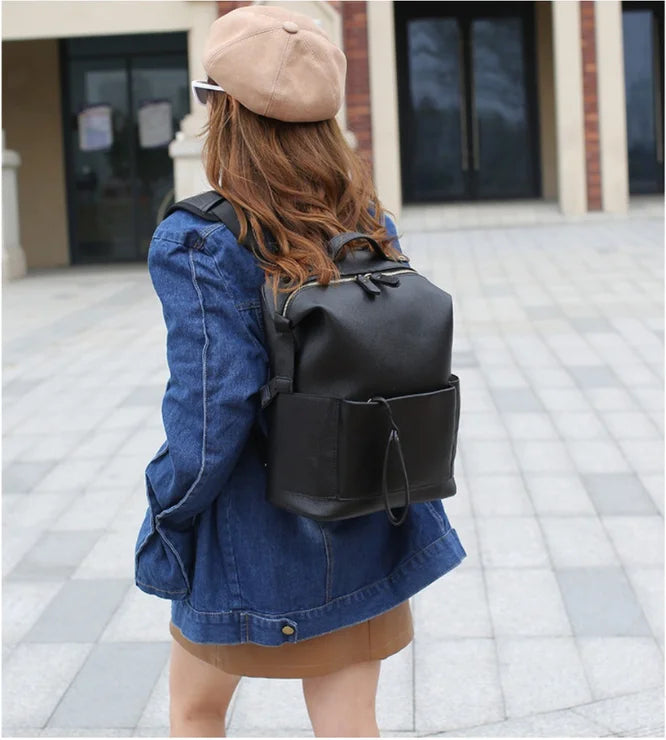 New Fashion Mommy Bag Pu Leather Diaper Backpack Bag with Changing Pad Baby Organizer Baby Nappy Bag Mummy Daddy Backpack