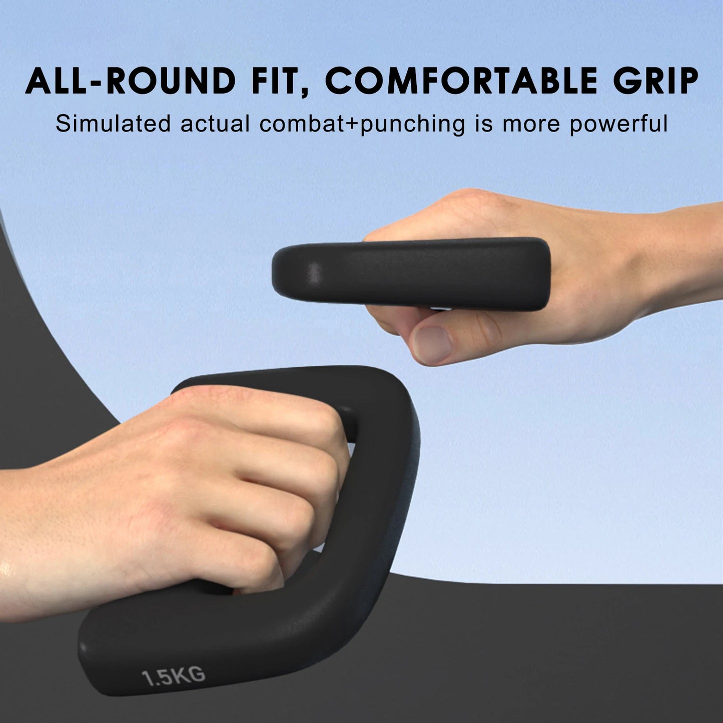 0.5/1/1.5/2kg Boxing Dumbbell 1Pc Portable Wrist Muscle Training D-shape Dumbbell Yoga Fitness Weight Bearing Sports Equipments