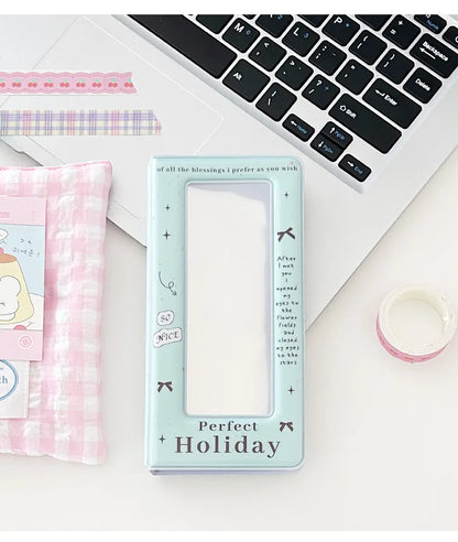 Kawaii Slim Cards Photocard Album 4grid Cards Collect Book Decoration Stickers Storage Stationary