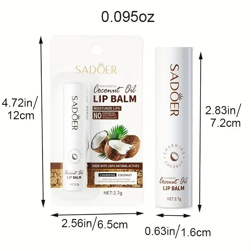 Coconut Moisturizing Lip Balm Anti-Dry Hydrating Removing Lip Wrinkles Dead Skin Lip Care Lasting Nourishment for Men Women