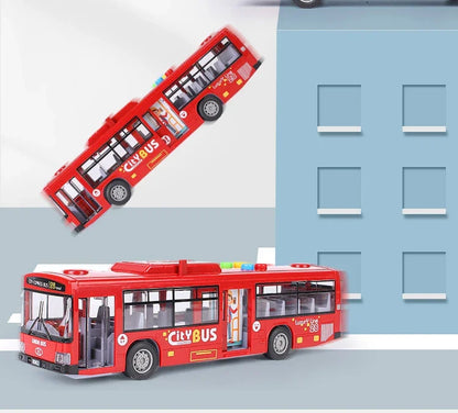 High Quality Simulation Bus Large Size Drop-resistant Light Music Inertia Bus Model Pull Back Car Educational Toys Gifts