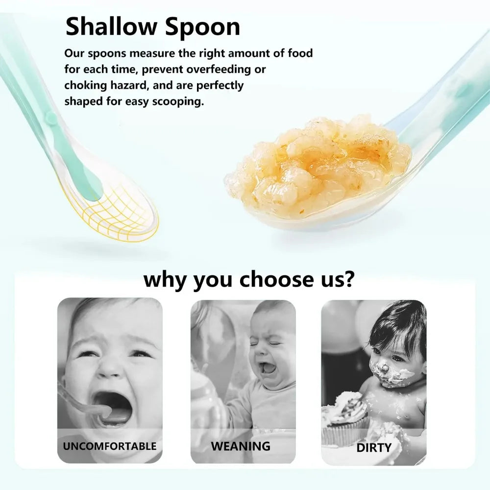 Baby Spoons Soft Silicone Toddler Complementary Food Feeding Training Spoon for Infants Soft Tip Spoon Children Stuff Tableware