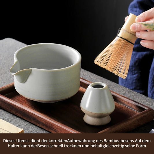 Japanese Matcha Whisk Stand Reusable Matcha Making with Ceramic Matcha Bowl Matcha Whisk Holder Tea Accessories Teaware
