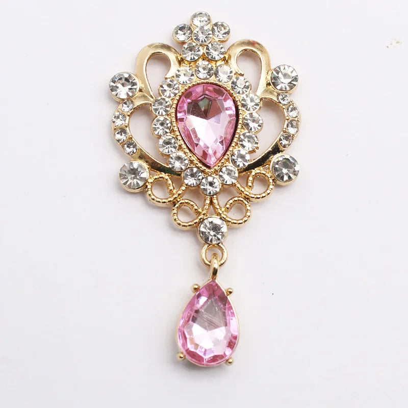 32*60mm Droplet diamond pendant accessories, flat bottom brooch accessories, DIY accessories, headwear accessories 5/10/20PCS