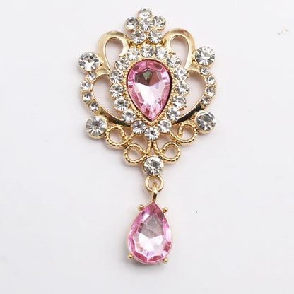 32*60mm Droplet diamond pendant accessories, flat bottom brooch accessories, DIY accessories, headwear accessories 5/10/20PCS