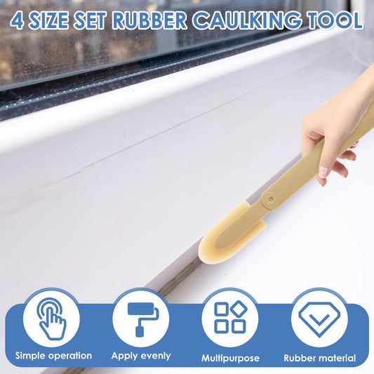Rubber Caulking Tool Kit Caulk Finishing Tool Multifunctional Grout Sealant Caulking Smoothing Tool for Kitchen Bathroom Window