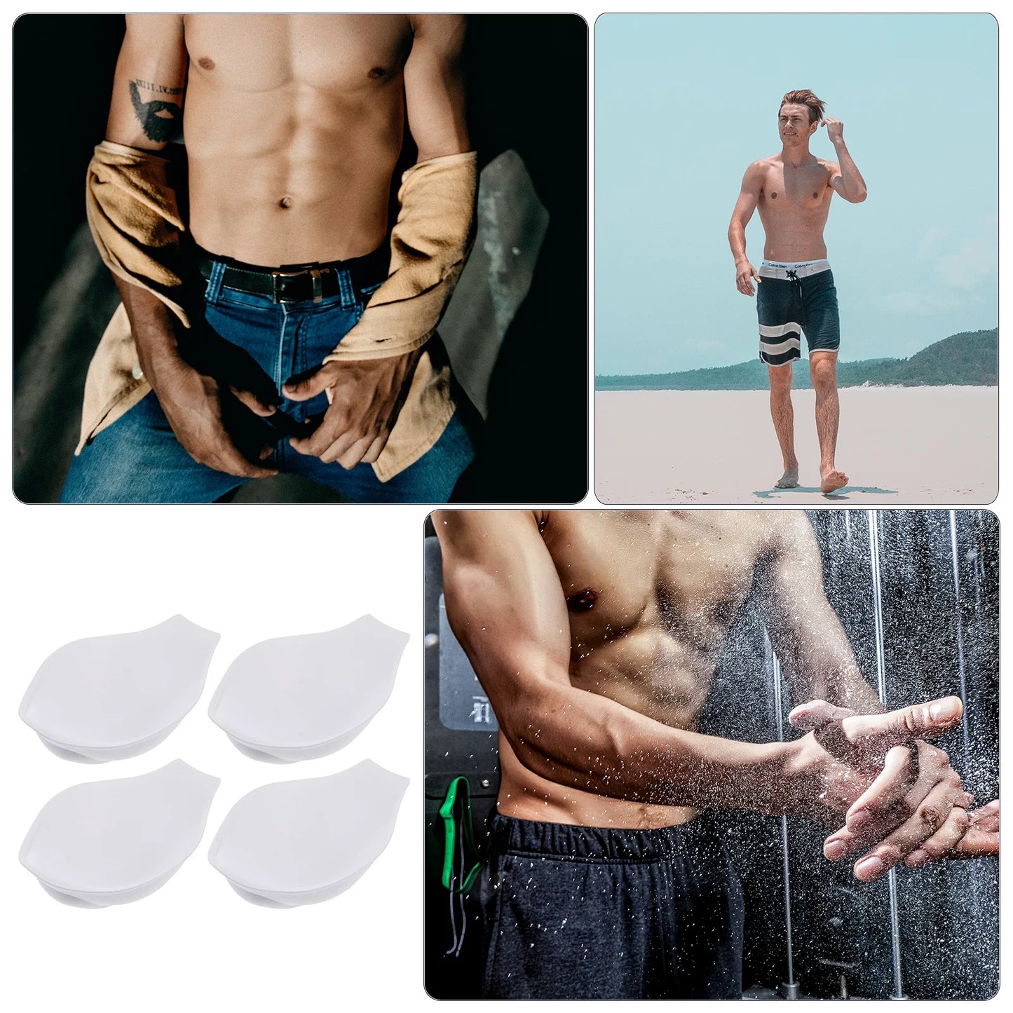 4 Pcs Sponge Pad Underwear Bulge Pouch Briefs Enhancing Mat
