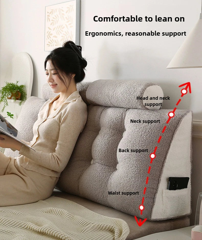 Headboard Pillow Lambswool Triangle Cushion Backrest Pain Relief Sofa Waist Cushion Wedge Sleeping Pillows for Bed Decorative 이불