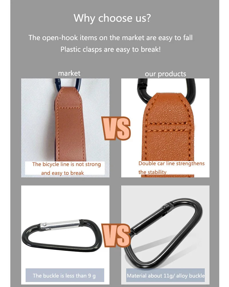 Baby Stroller Hanging Hook Kids Pram Handlebar Hanging Hooks Mommy Bag Handfree Storage Universal Motorcycle Handle Bar Hook