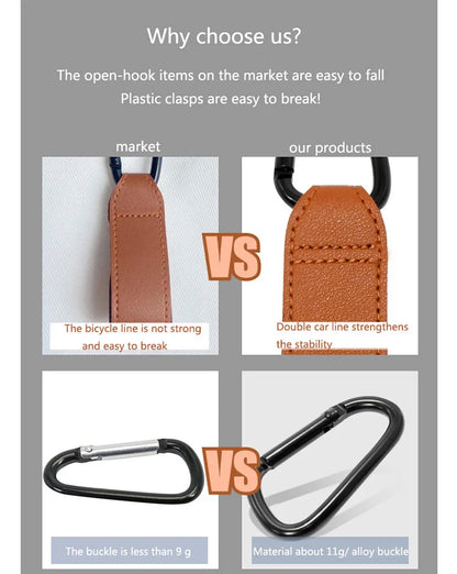 Baby Stroller Hanging Hook Kids Pram Handlebar Hanging Hooks Mommy Bag Handfree Storage Universal Motorcycle Handle Bar Hook