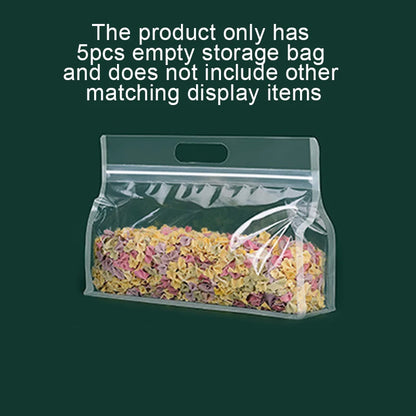 5pcs Reusable Leakproof Food Storage Bags For Nut Grain Vegetable Fruit And Snack Kitchen Organizer Storage Containers