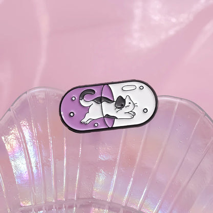 Happy Capsule Pill Enamel Pin Vitamin Sea Pharmacy School Survivor Pharmacist Brooch Badge Jewelry Gift For Medical Student