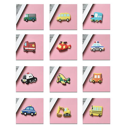 5Pcs Creative Cartoon Car Fridge Magnets For Kids Small Size Magnetic Fridge Magnet Transportation Magnets
