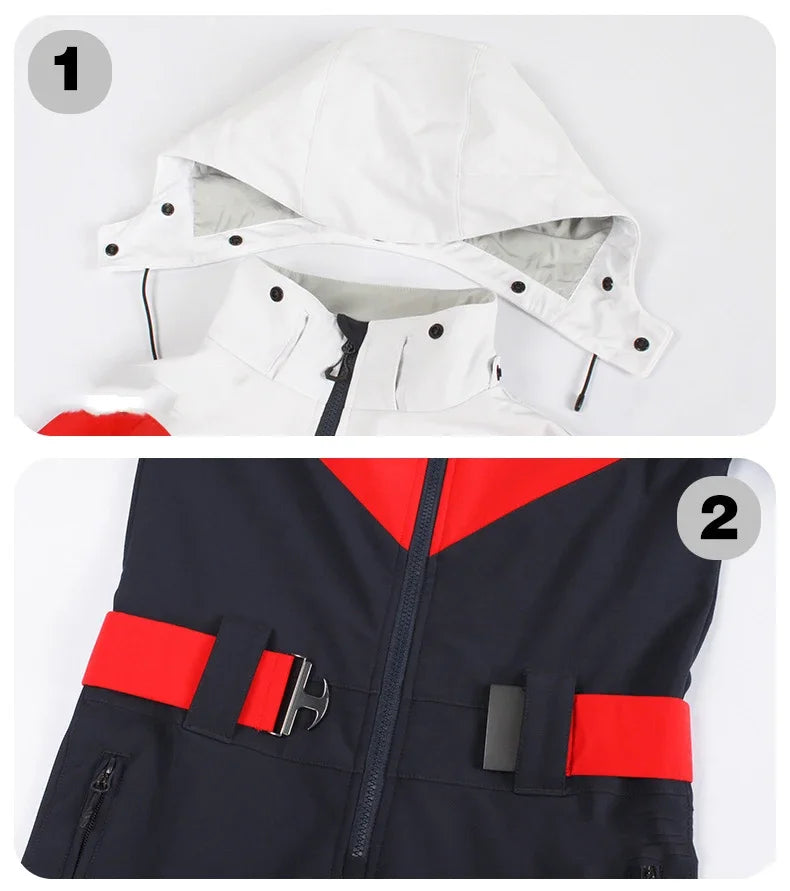 Snow Suites Winter 1PS Snowboard Wear Sports Women Snowsuits 2025 Female Windproof Skiing Suites Hooded Waterproof Ski Clothing