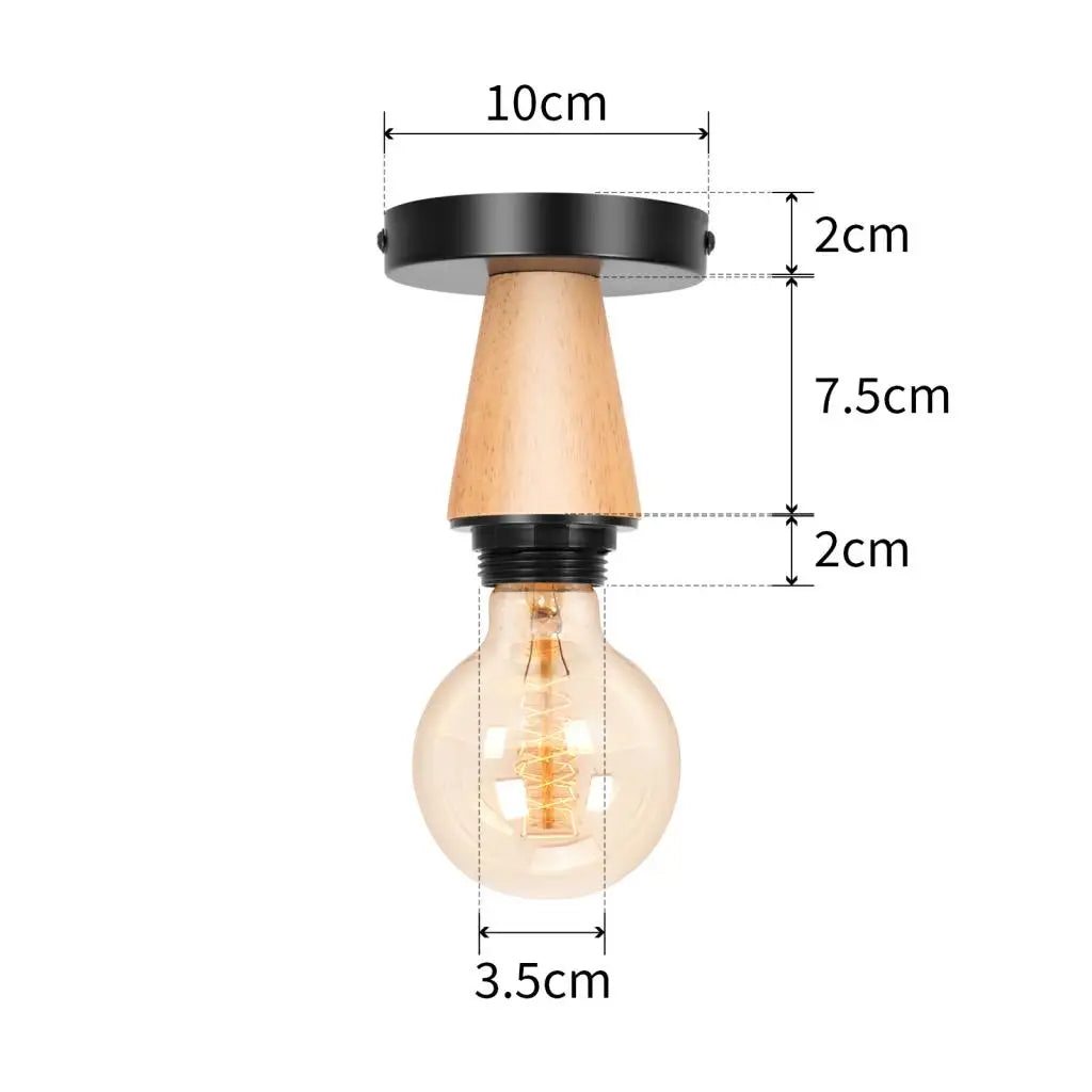 LED E27 Ceiling Lights Vintage Industrial Wood Ceiling Lamp for Kitchen Living Room Bar Restaurant Wire Cage Lampshade Lighting