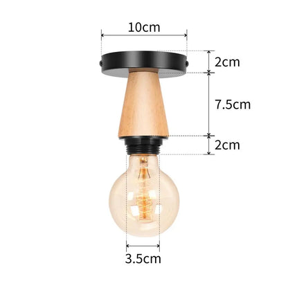 LED E27 Ceiling Lights Vintage Industrial Wood Ceiling Lamp for Kitchen Living Room Bar Restaurant Wire Cage Lampshade Lighting