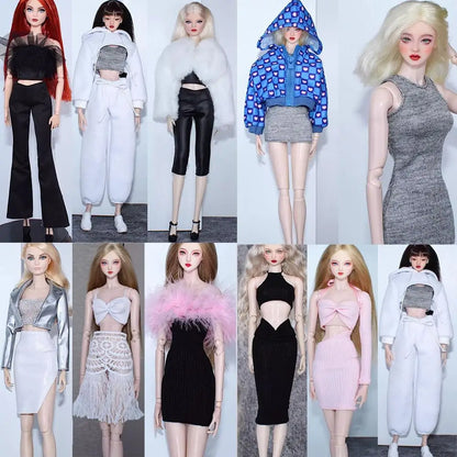 Fashion Doll Party Clothes Casual Wears Elegant PU Leather Coat 10 Styles Princess Windcoat Skirt 11.5