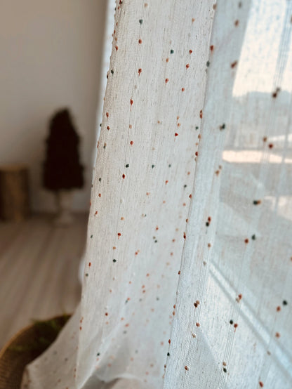 Rainbow little dessert hemp girl room curtain window curtain advanced sense curtain gauze curtain dust-proof polyester curtain
