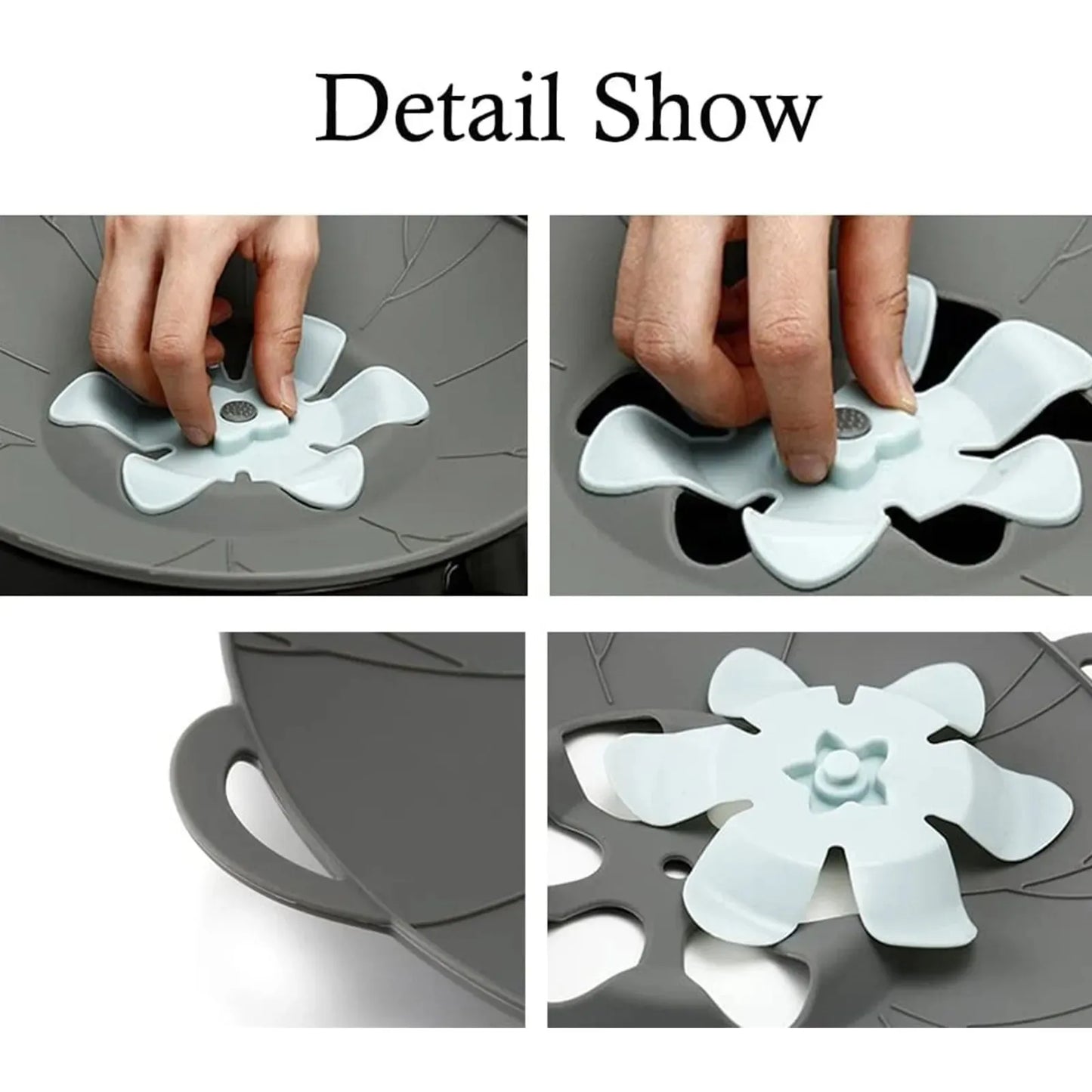 Silicone pattern anti-spill lid, silicone fresh-keeping lid, rotatable lid, kitchen gadgets