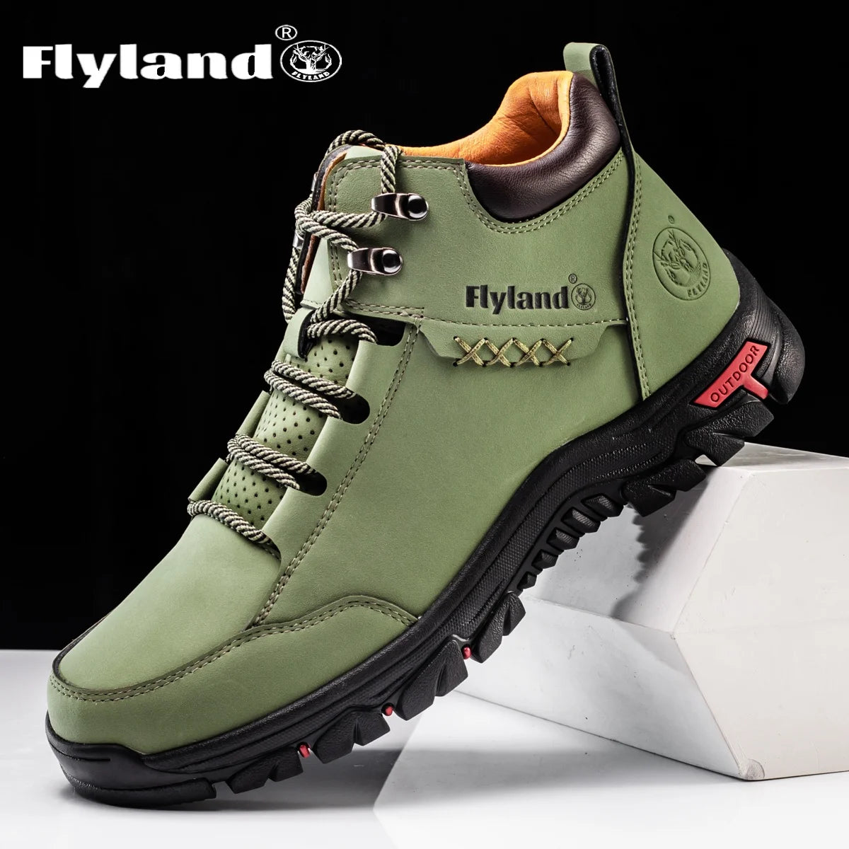 FLYLAND Fashionable  Ankle Boots Men Casual Sneakers Work Office Shoes