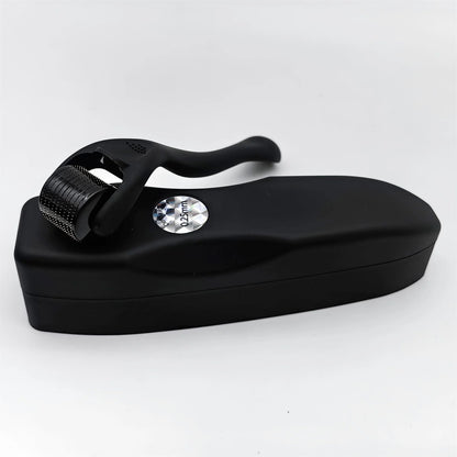 0.25mm Titanium 540 Microneedle Derma Roller for Face Hair Beard Matte Black Handle 540 Microneedle Roller