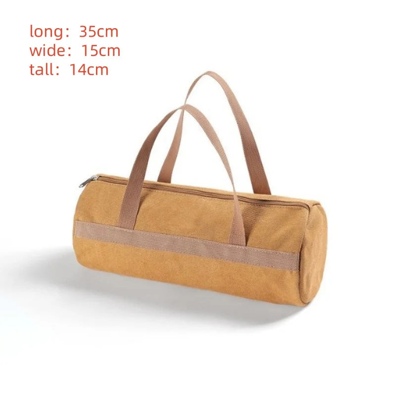 Camping Tools Storage Bag Large Capacity Cylinder Tent Stake Bag Lightweight Tent Peg Ground Nail Holder Bag for Outdoor Camping