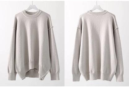 Blue Oversize Sweaters For Women Winter Thick Beige Pullover Woman Autumn Fashion Loose O Neck Ladies Sweaters Jumpers Women