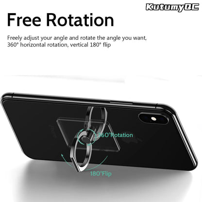 Transparent  Cell Phone Ring Holder Stand 360° Degree Rotation Clear Finger Grip Kickstand Compatible iPhones or Phone Case