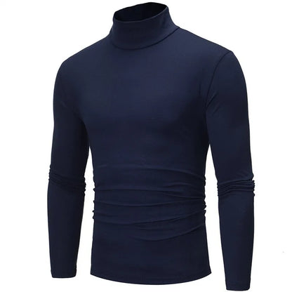 Thermal Underwear Tops Men Spring Clothes Thermal Shirt Autumn Men's Winter Tights High Neck Thin Slim Fit Long Sleeve T-shirt