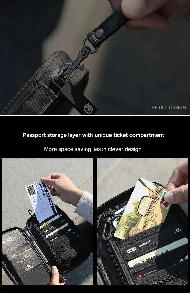 Travel Passport Wallet Organizer Bag with Card Holder Document Case for Family Crossbody Ticket Cash Storage Bag for Abroad Trip