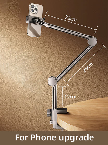 Tablet Holder iPad Desk Stand for 4~13In Phone Tablet with 360° Adjustable Foldable Metal Arm Tablet Bracket Holder