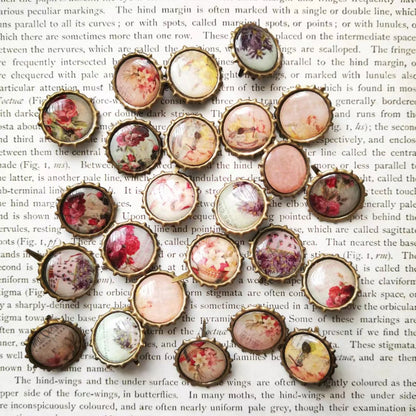 [MET004] 22-26pics Mixed Printing Metal Retro Brads for Scrapbooking Embellishment Decorative Beads Clothes Handmade Crafts