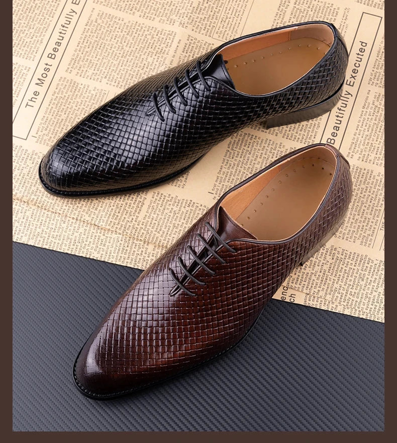 Men Dress Shoes  Formal Office Oxford Wedding Party Matches Suit Zapatos De Hombre High Grade Genuine Leather handmade Man shoes
