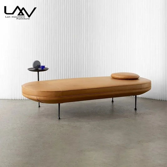 Bedroom Living Room Furniture Leisure Sofa Stool With Side Table Modern Leather Metal Legs Bed End Stool Upholstered Bench