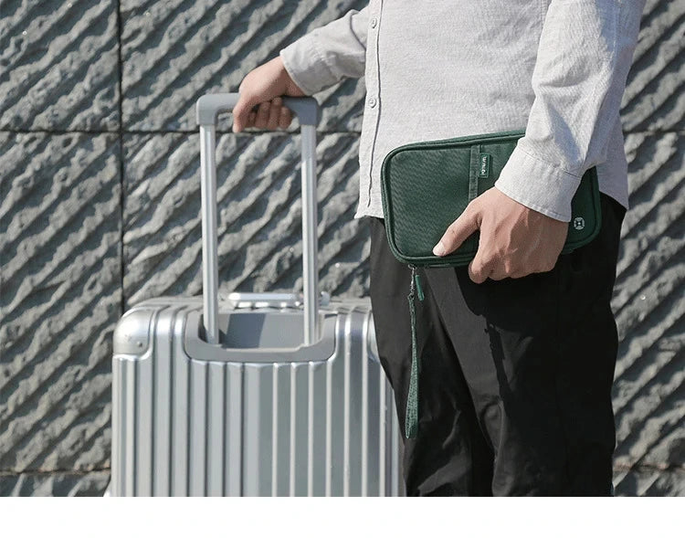 Travel Passport Wallet Organizer Bag with Card Holder Document Case for Family Crossbody Ticket Cash Storage Bag for Abroad Trip