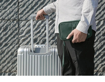 Travel Passport Wallet Organizer Bag with Card Holder Document Case for Family Crossbody Ticket Cash Storage Bag for Abroad Trip