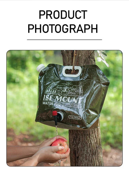 Outdoor 7.5L Water Bag with Faucet Foldable Portable Water Bag Camping Hiking Fishing Large-capacity Water Bottle