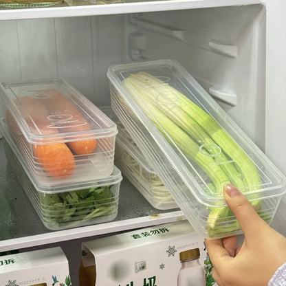 Fresh Box Refrigerator Storage Boxes Scallions Food Container with Lid Cold Crisper Sealed Kitchen Fresh Fruit Fridge Organiser